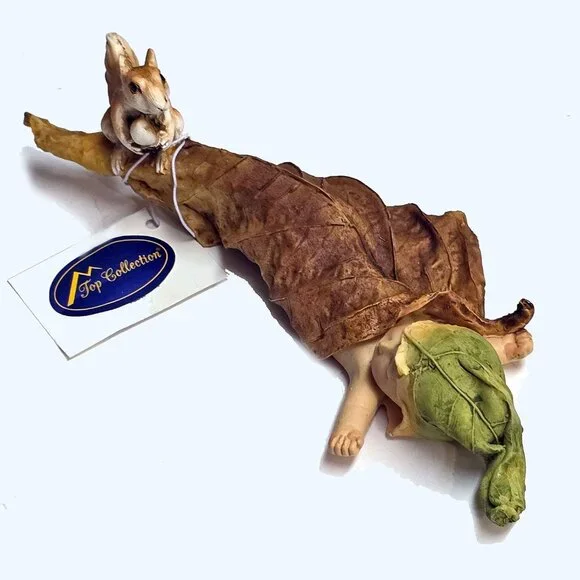 Enchanted Story Miniature Garden Sleeping Fairy Baby with Squirrel TopCollection - Picture 3 of 10